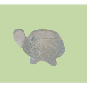 Avon Clear Glass Turtle Votive Tealight Candle Holder